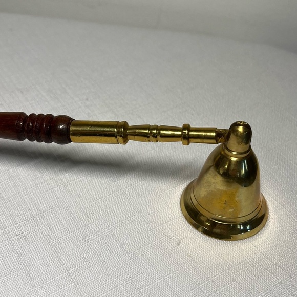 Vintage brass and wood candle snuffer - use or shelf decor - Picture 2 of 5